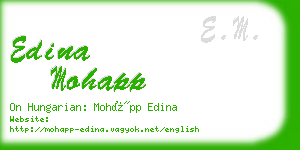 edina mohapp business card